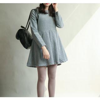 Long-sleeve A-line Pleated Dress
