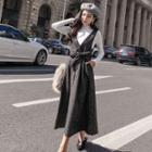 Mock-neck Long-sleeve Knit Top / Midi A-line Jumper Dress / Set