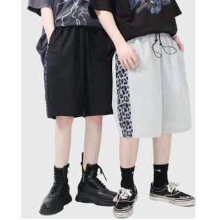 Leopard Print Panel Shorts