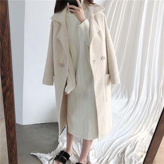 Loose-fit Long Knit Jacket As Shown In Figure - One Size