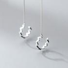 925 Sterling Silver Zigzag Dangle Earring 1 Pair - Silver - One Size