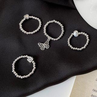 Butterfly / Smiley / Faux Pearl Alloy Ring
