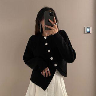 Asymmetrical Cardigan Black - One Size