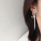 Bow Rhinestone Fringe Earring