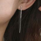 Alloy Chained Earring 1 Pair - Earring Backs - Silver - One Size