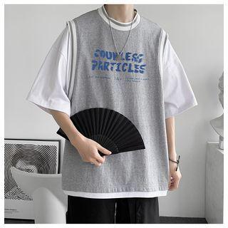Lettering Loose Fit Sleeveless Top
