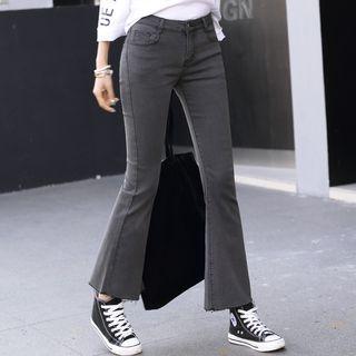 Raw Edge Boot Cut Jeans