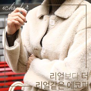 Pocket-detail Faux-fur Long Coat