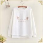 Cat Ear Embroidered Pullover