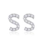 Simple And Fashion Letter S Cubic Zircon Stud Earrings Silver - One Size