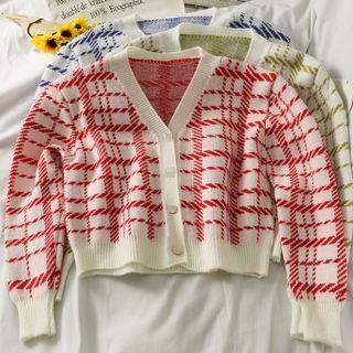 Checker Knit Cardigan