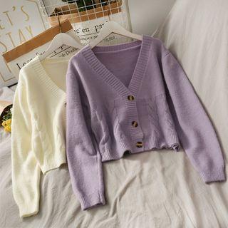Cropped Cable-knit Cardigan In 5 Colors