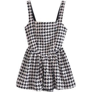Strappy Houndstooth A-line Dress