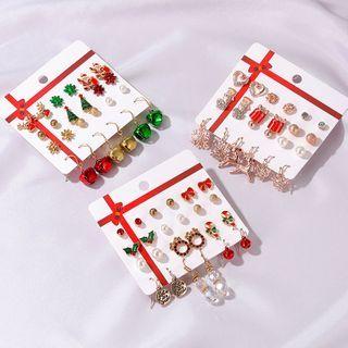 12 Pair Set: Christmas Earring (assorted Designs)