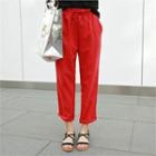 Drawstring-waist Colored Tapered Pants