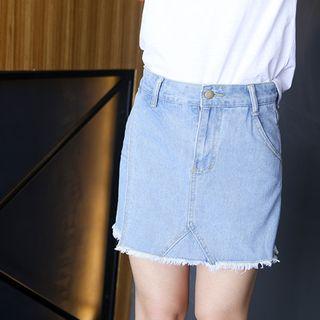 Layered Denim Shorts