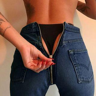Zip Back High Waist Skinny Jeans