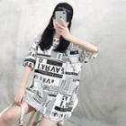 Lettering Short-sleeves Oversize T-shirt