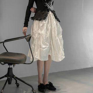 Crinkle Asymmetrical A-line Skirt