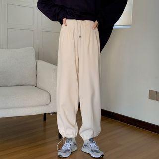 High-waist Plain Sports Pants