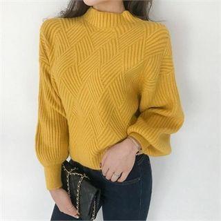 Mock-neck Quilted Sweater