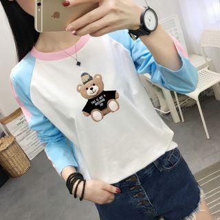 Long-sleeve Bear Raglan T-shirt