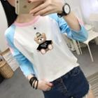 Long-sleeve Bear Raglan T-shirt