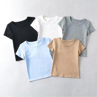 Short-sleeve Crew Neck Slim Fit T-shirt