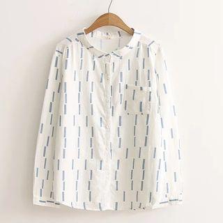 Band Collar Printed Shirt