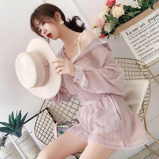 Set: See-through Shirt + Camisole + Shorts