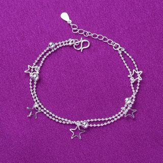 925 Sterling Silver Star Layered Bracelet / Anklet