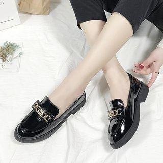 Patent Buckled Platform Loafers