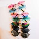 Heart Gradient Metal Frame Sunglasses