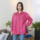 Pocket-front Slit-side Cotton Shirt