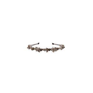 Faux Crystal Headband Dark Brown & Silver - One Size