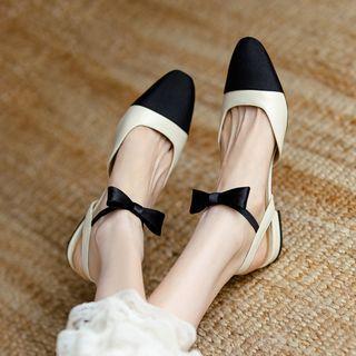 Bow Accent Two-tone Sandals