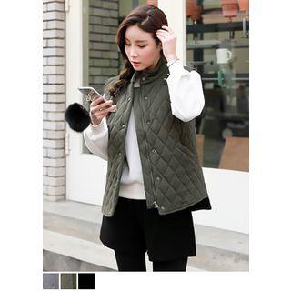 Quilted Snap-button Vest