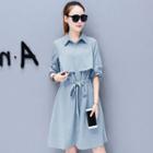 Drawstring Waist Coat Dress