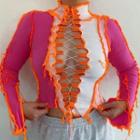 Long-sleeve Strappy Lace Up T-shirt