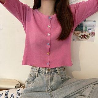 Elbow-sleeve Cropped Cardigan