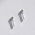 Strap Ear Stud 1 Pair - Silver - One Size
