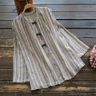 Traditional Chinese Long-sleeve Stripe Shirt