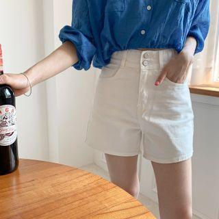 Double-button Cotton Shorts