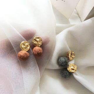 Felt Pom Pom Dangle Earring