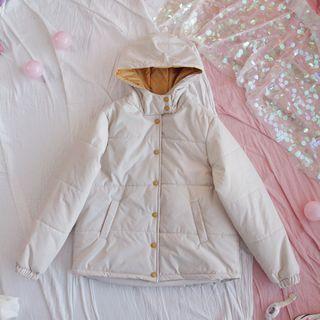 Padded Button-up Hooded Jacket