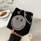 Smiley Face Rhinestone Bucket Bag