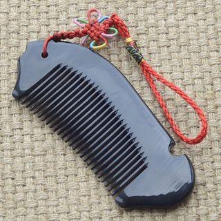 Horn Hair Comb 701b - Hair Comb - Black - 12.5cm X 5cm