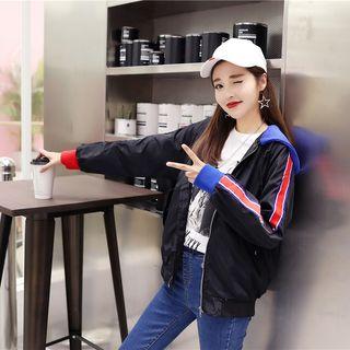 Paneled Hooded Zip Jacket