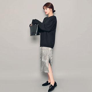 Mock Two Piece Slit-side Dress