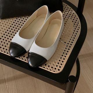 Cap-toe Pleather Flats